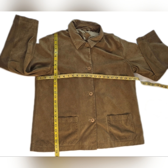 Boxy Faux Suede Womens Caramel Car Coat Xl - Picture 6 of 10